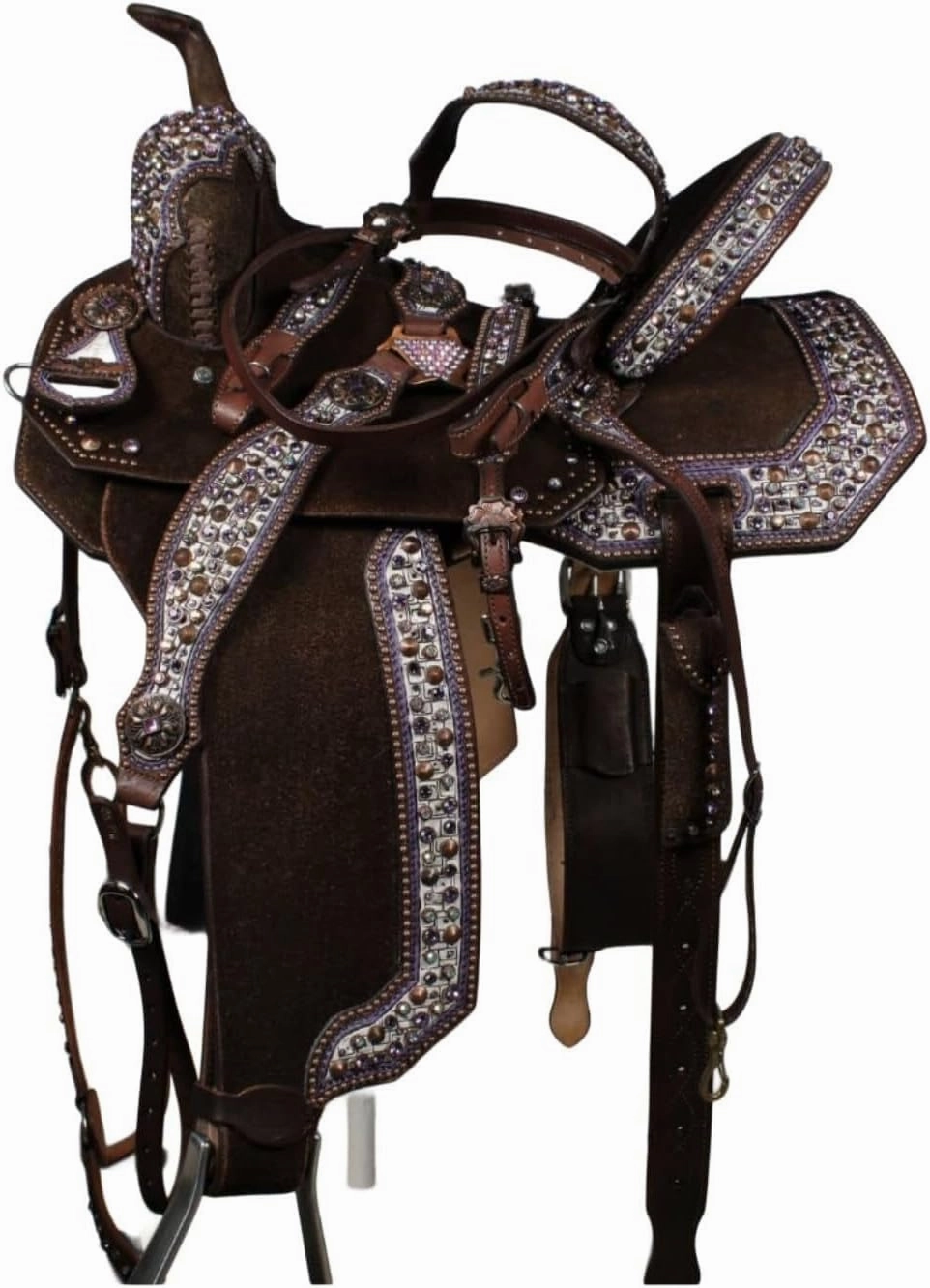 Western Horse Saddles Barrel Racing Wooden Tree Handmade Premium Leather Comfort Horses Trail Equestrian Tooled Carved Horse Saddle Riding Size: 10-18 inches Seat, KQ05
