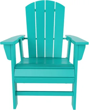 WestinTrends Malibu Malibu Outdoor Patio HDPE Plastic Adirondack Dining Chair Turquoise