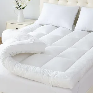 WhatsBedding 5 Inch Memory Foam Mattress Topper Queen for Back Pain, 100% Cotton Extra Soft Pillow Top Mattress Topper, 2000GSM Fluffy Shredded Memory Foam Filled & Thicked Down Alternative-Lined