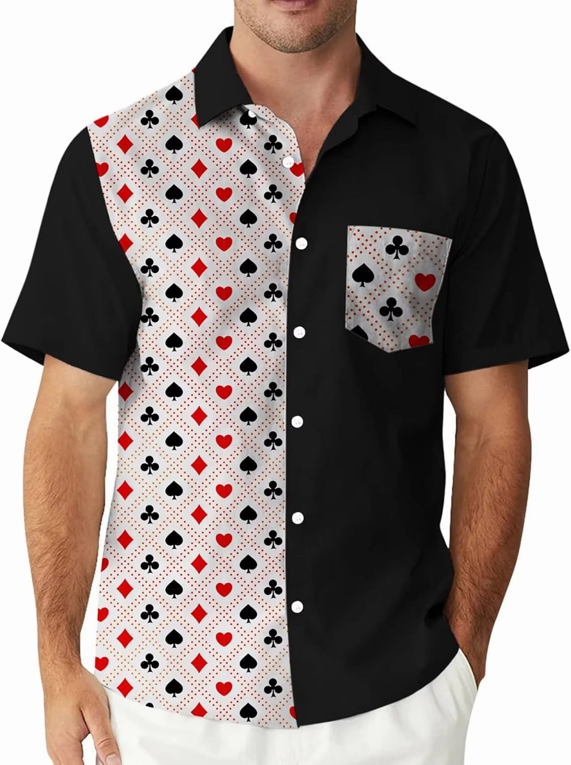 WHO IN SHOP Men's Hawaiian Shirt All Patterns Print Short Sleeve Button Down Shirts