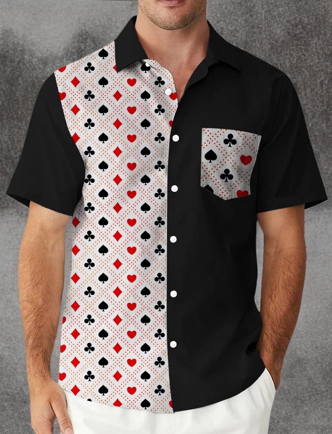 WHO IN SHOP Men's Hawaiian Shirt All Patterns Print Short Sleeve Button Down Shirts