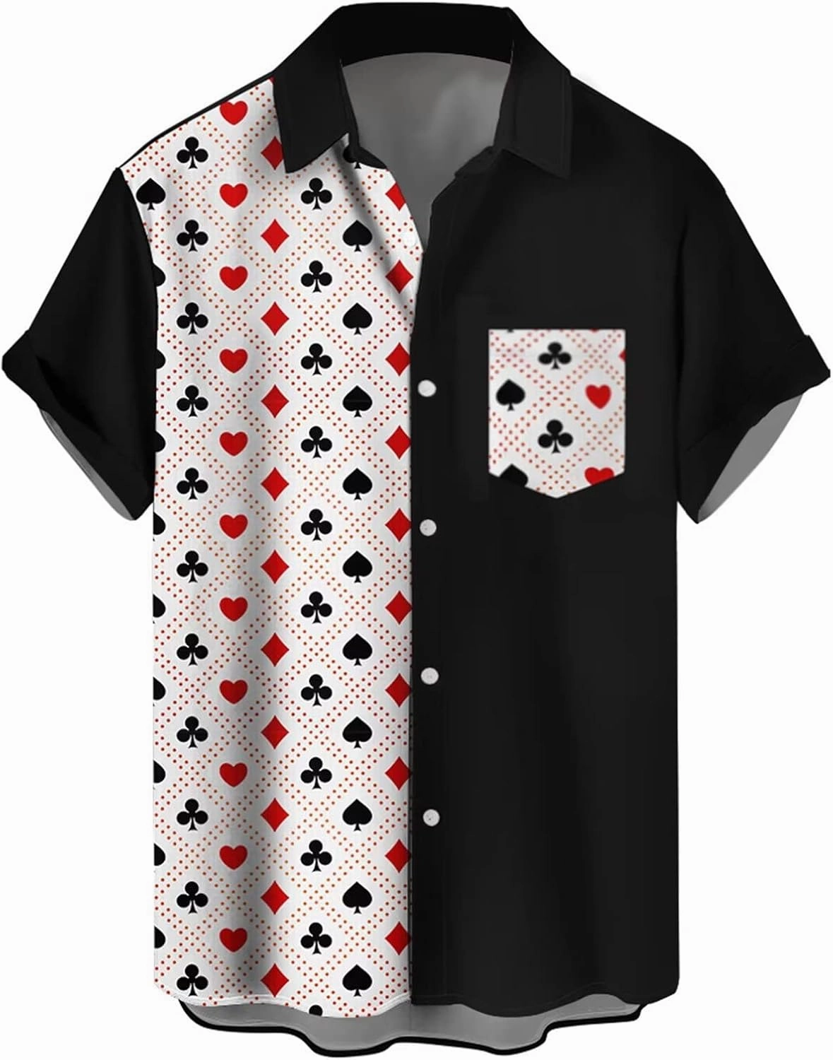 WHO IN SHOP Men's Hawaiian Shirt All Patterns Print Short Sleeve Button Down Shirts