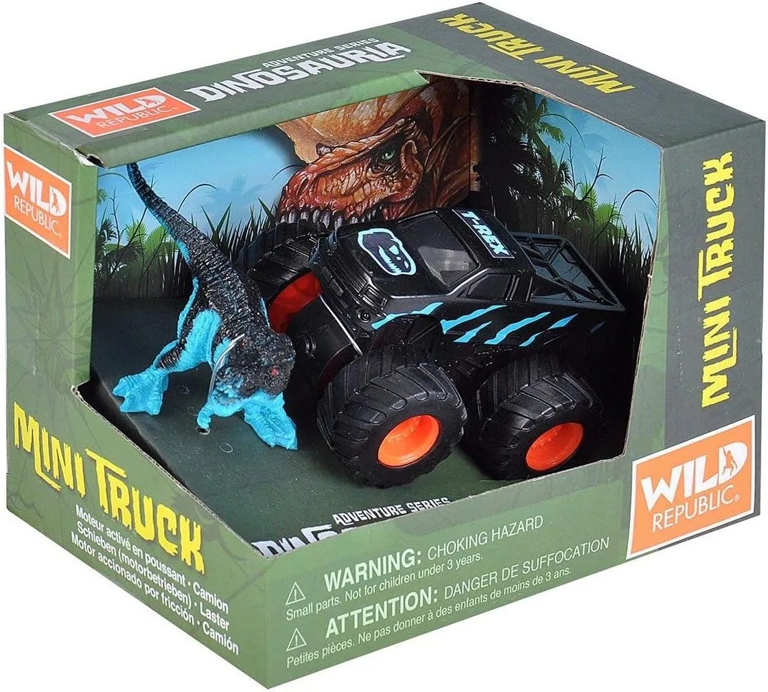 Wild Republic T-Rex & Truck Adventure Playset, Gifts for Kids, Imaginative Play Toy, 2Piece Set