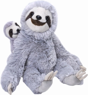 Wild Republic Mom and Baby Sloth, Stuffed Animal, 12 inches, Gift for Kids, Plush Toy, Fill is Spun Recycled Water Bottles
