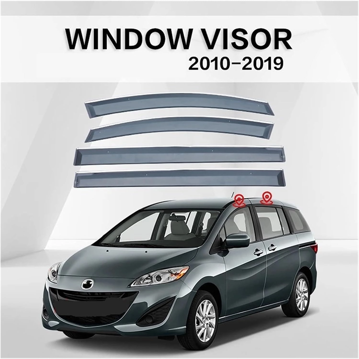 Window Visor Compatible with Mazda 5 1999-2021 Accessories CP CR CW Rear Window Roof Sun Rain Shade Vent Visor Spoiler Wing Shades Ventvisor(CW)