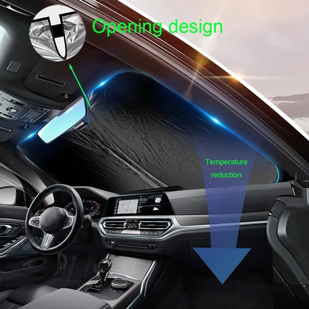 Windshield Sun Shade for Mitsubishi Pajero Sport 2016 2017 2018 2019 2020 2021 2022 2023, Car Front Window Covers Sun Visor Protector, Foldable Blocks Sun Rays Sunshade, Easy Installation