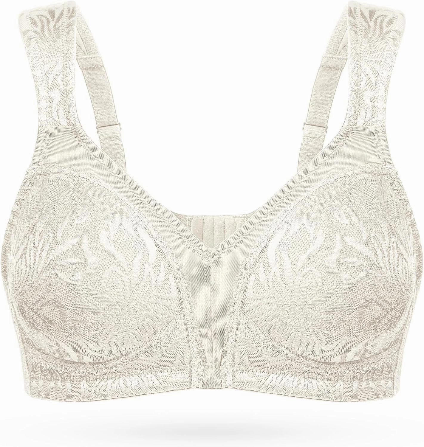 Wingslove Women's Full Coverage Non Padded Comfort Minimizer Wire-Free Bra Plus Size