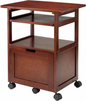 Winsome Piper Mobile Printer Station/Organizer, for Home Office, 30", Walnut