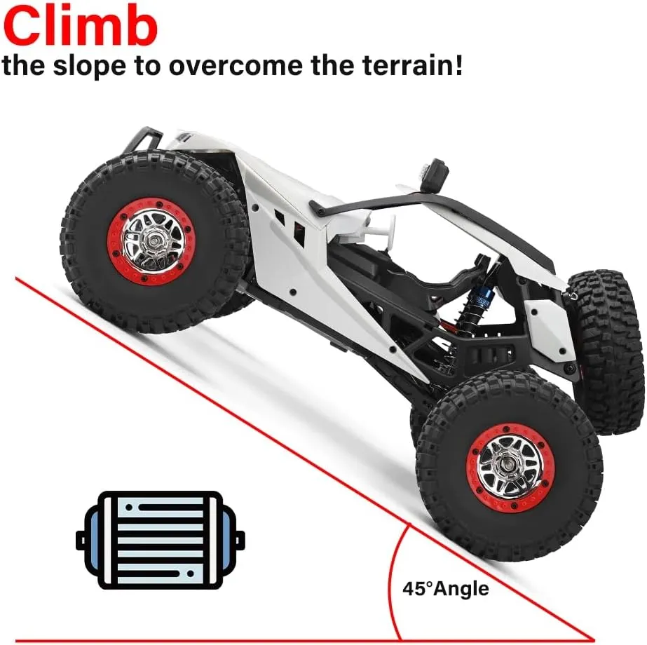 WLtoys High-Speed RC Car WL 12429 1/12 4WD RC Racing Car High Speed Off-Road Remote Control Alloy Crawler Truck LED Light Buggy Toy Kids Gift RTF (12429 3 * 1500)