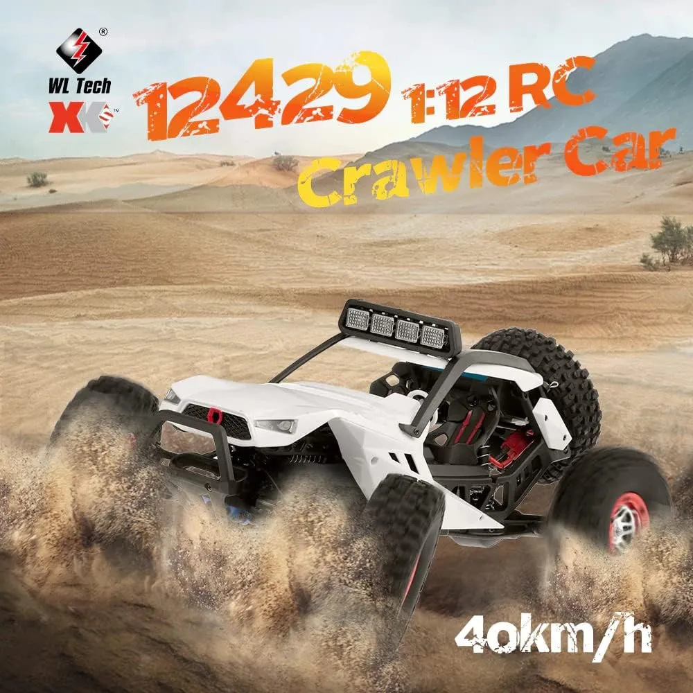 WLtoys High-Speed RC Car WL 12429 1/12 4WD RC Racing Car High Speed Off-Road Remote Control Alloy Crawler Truck LED Light Buggy Toy Kids Gift RTF (12429 3 * 1500)
