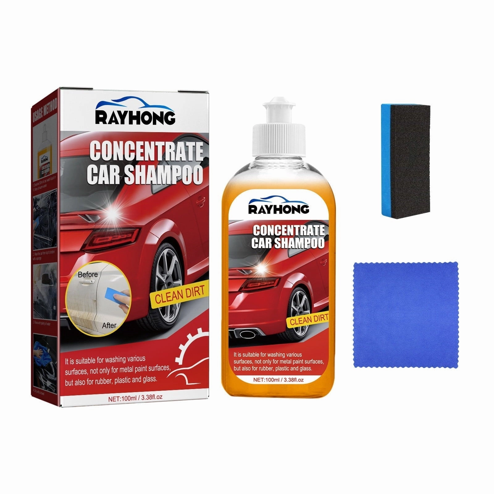 WMYBD Car Care & Cleaning,Car Exterior Shampoo Multipurpose Automotive Cleaners High Concentration Super Foam Strong Decontamination Auto Wash Supplies 100ML Clearence
