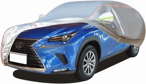 WOLWES Car Covers are Suitable for Lexus NX 300h 2015-2021 All-Weather Windproof, Snowproof, Rainproof, UV-Protected and Breathable All-Season Universal with Side Door Zip Oxford Cloth Car Covers (Co