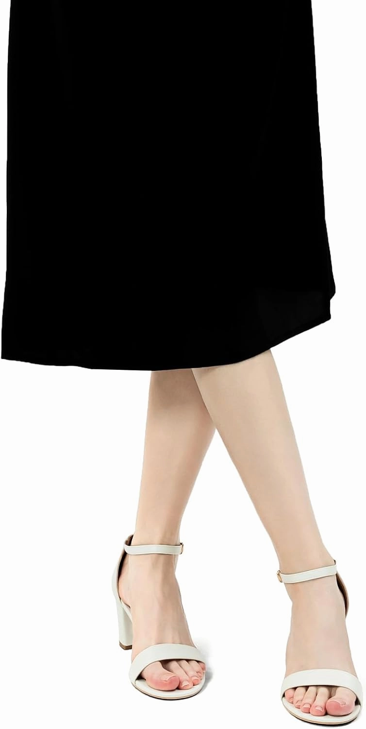 Women's Heeled Sandals Open Toe Ankle Strap 2.5-Inch Chunky Heels Dress Shoes Wide Feet Friendly