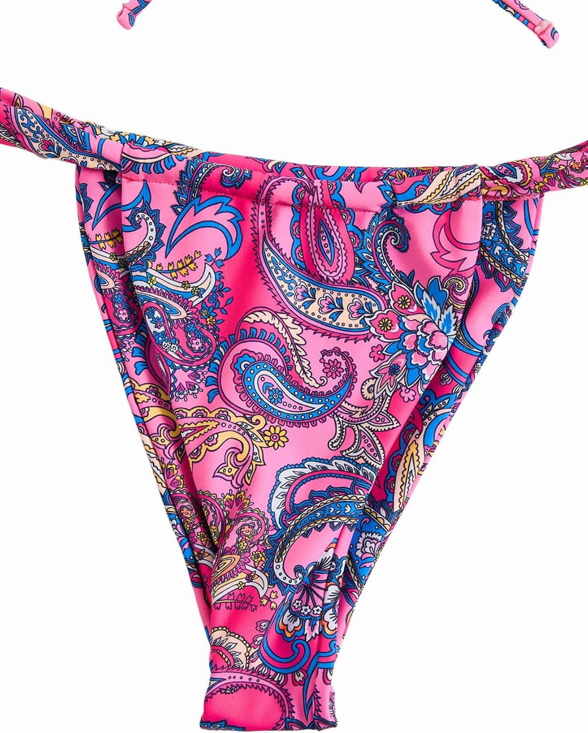 Women's High Waisted Bikini Set Floral Print Spaghetti Strap Smocked Wireless Bathing Suit Swimsuit 2 Piece Set