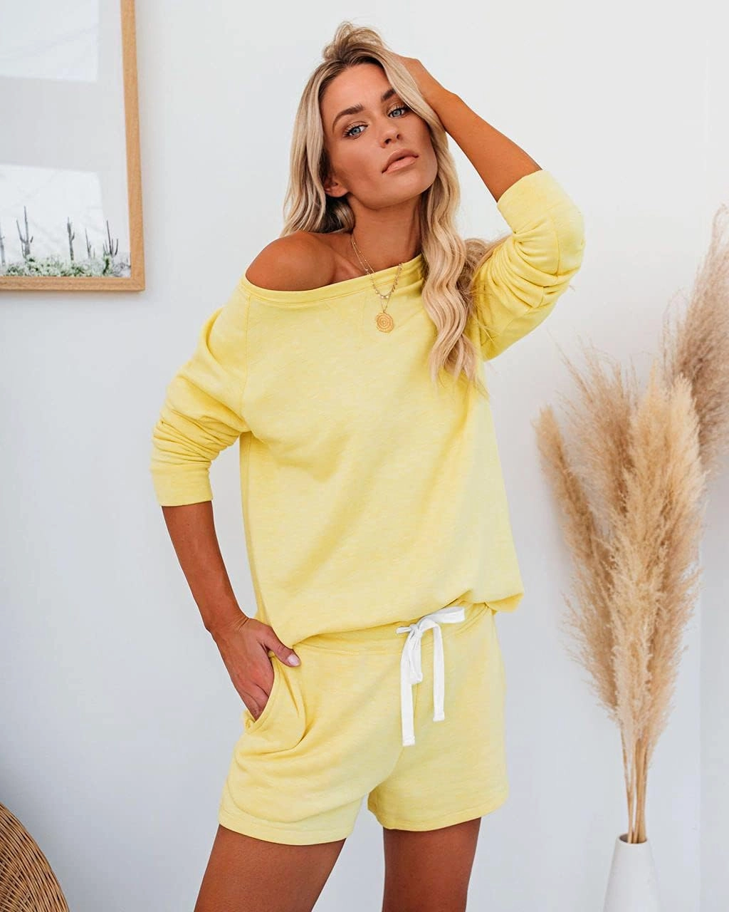 Women’s Long Sleeve Pajamas Set PJ Sets Casual Pullover and Shorts PJs Jogger Set Sleepwear Loungewear