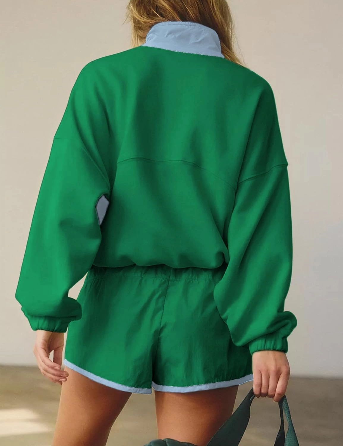 Women's Two Piece Short Sets Summer Lounge Sweatsuits Long Sleeve Outfits Travel Tracksuit with Pocket