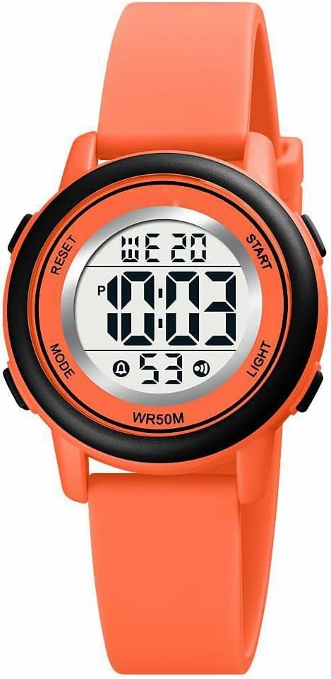 Womens Digital Watches LED Screen Silicone Strap Watch Military Multifunction Waterproof Alarm Stopwatch LED Backlight Outdoor Sports Watch