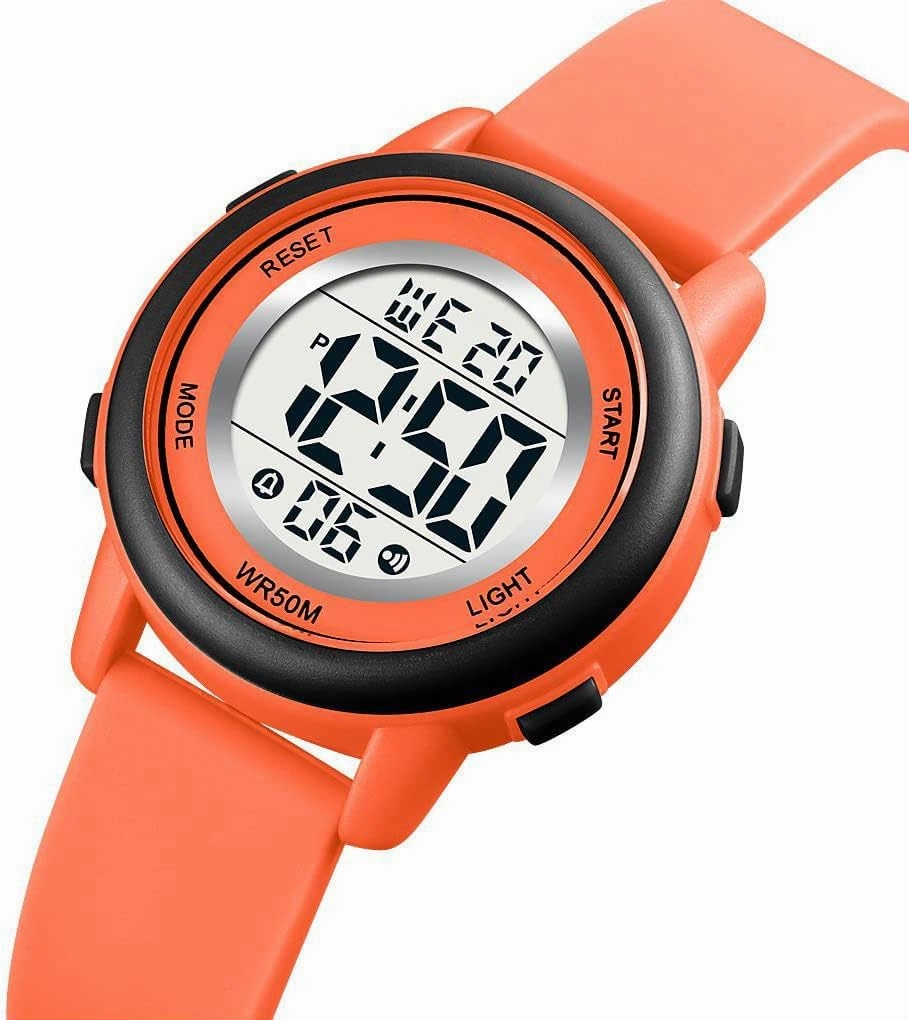 Womens Digital Watches LED Screen Silicone Strap Watch Military Multifunction Waterproof Alarm Stopwatch LED Backlight Outdoor Sports Watch