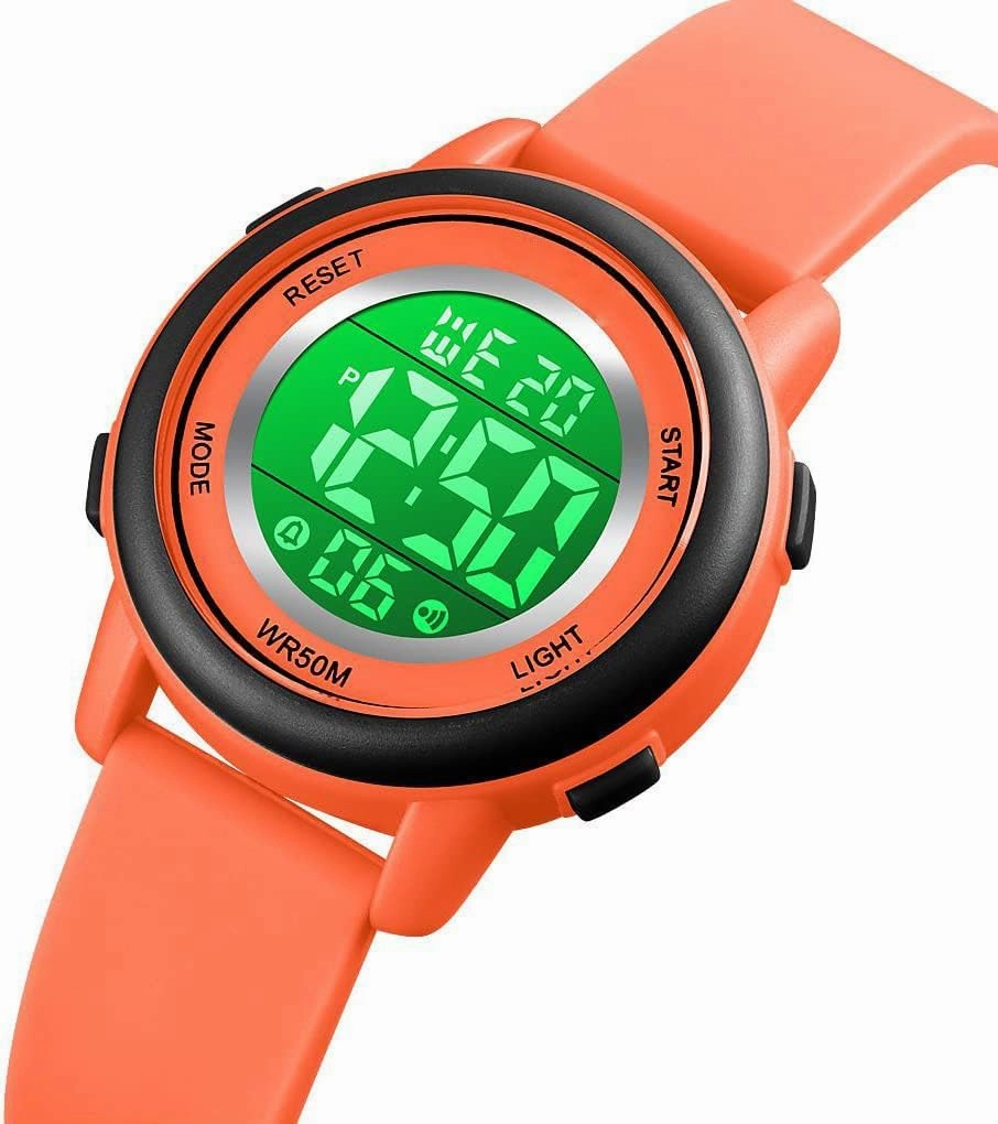 Womens Digital Watches LED Screen Silicone Strap Watch Military Multifunction Waterproof Alarm Stopwatch LED Backlight Outdoor Sports Watch