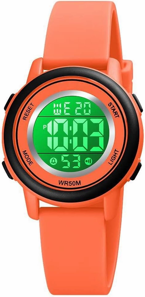 Womens Digital Watches LED Screen Silicone Strap Watch Military Multifunction Waterproof Alarm Stopwatch LED Backlight Outdoor Sports Watch