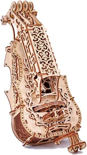 Wood Trick Lyra da Vinci 3D Wooden Puzzle for Adults and Kids to Build - Hurdy Gurdy Kit Musical Instrument - Wood Model Kit