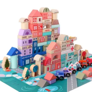 Wooden City Building Blocks - 115 Pieces (7-9 Years)