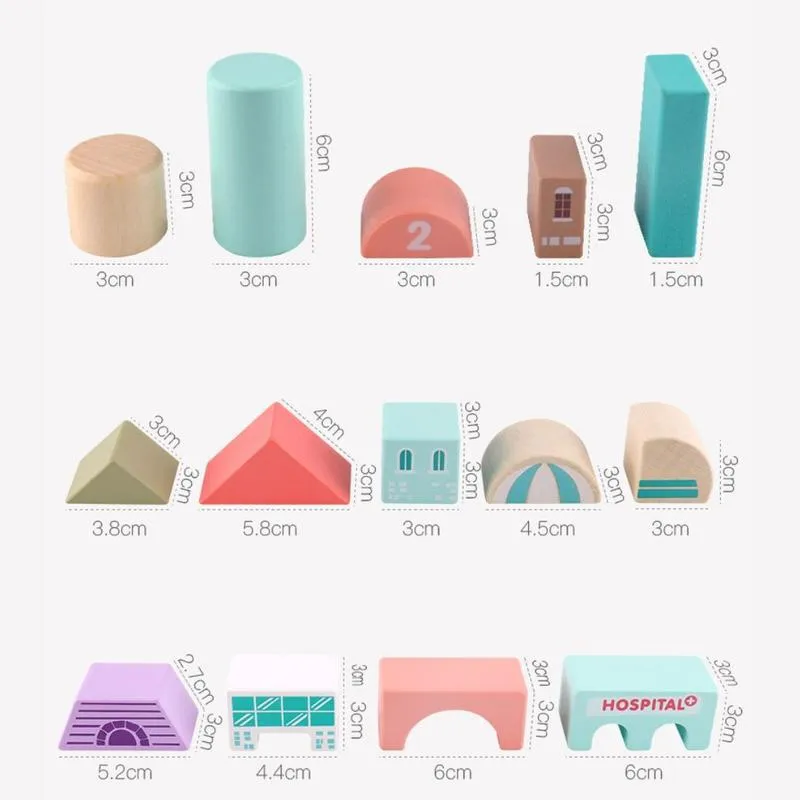 Wooden City Building Blocks - 115 Pieces (7-9 Years)