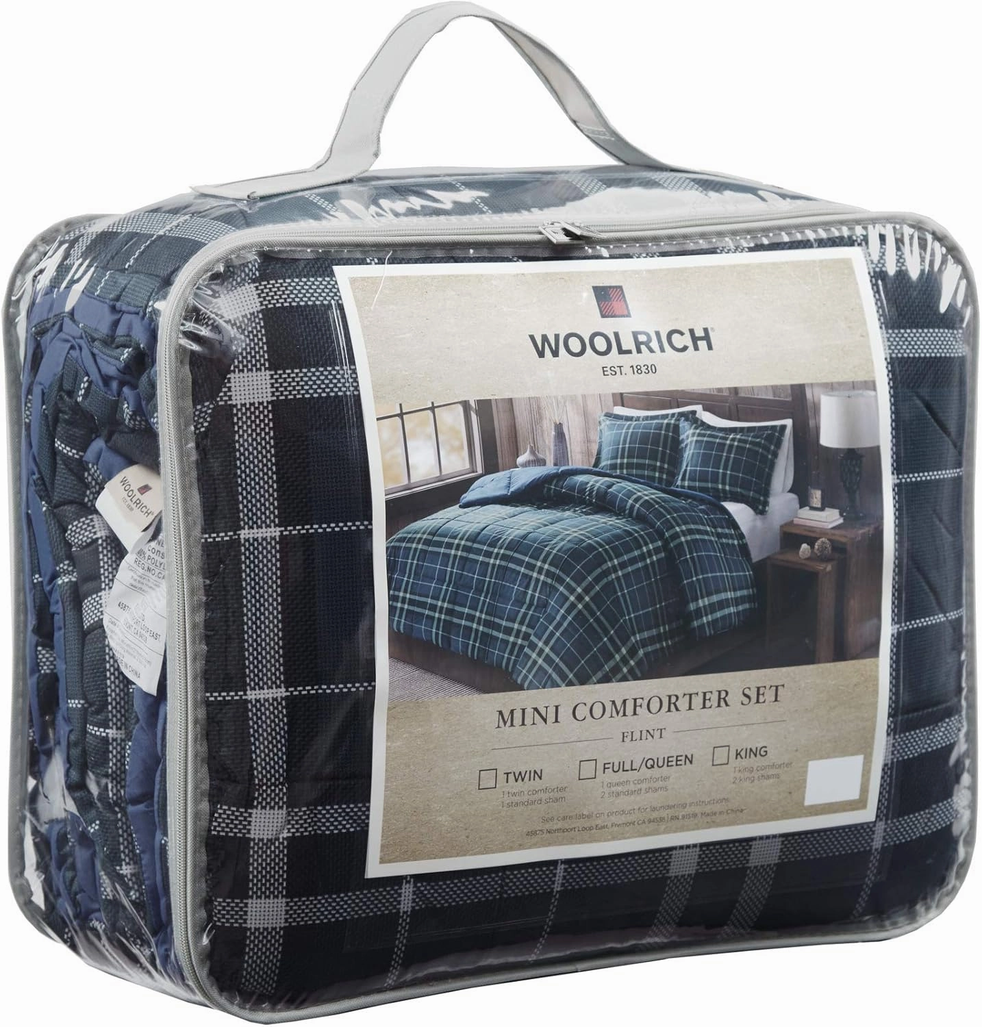 Woolrich Comforter Set, Cabin Lodge, Warm Cover for Colder Season, Modern Cottage-Inspired Down Alternative Ultra Soft Microfiber Bedding, Matching Sham, Plaid Navy Twin 2 Piece