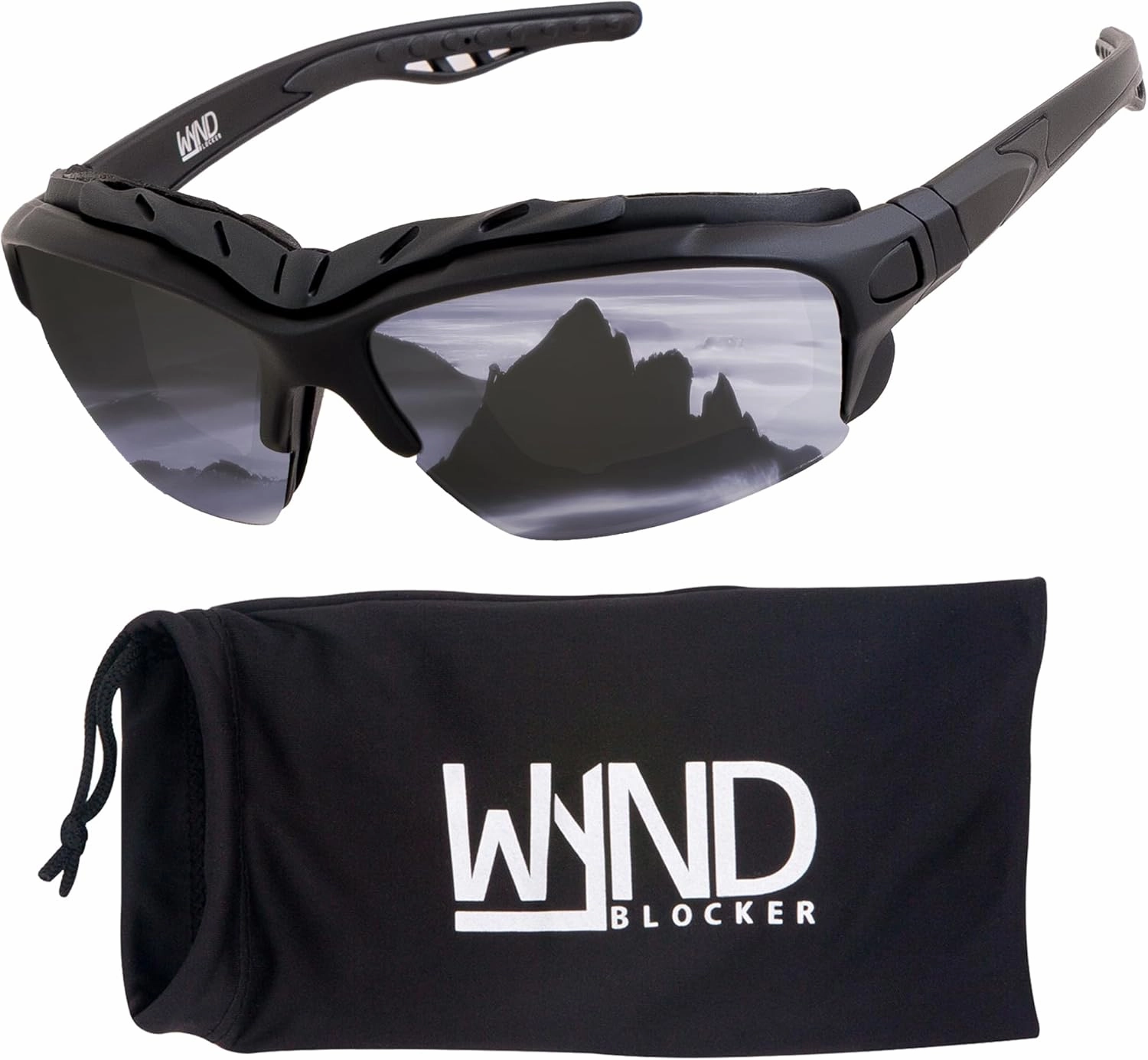 WYND Blocker Calvert Motorcycle Riding Glasses Extreme Sports Wrap Dry Eye Sunglasses (Model 338)