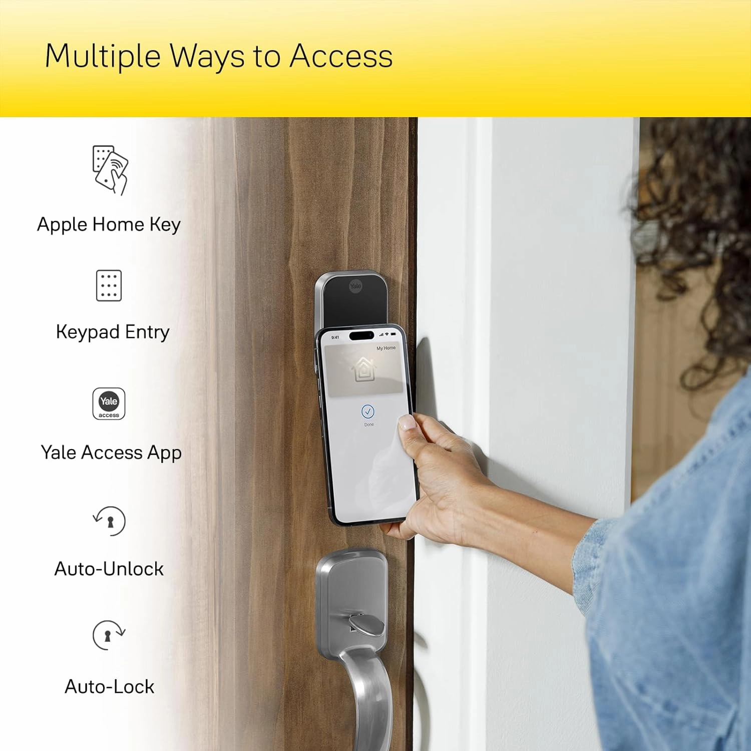 Yale Assure Lock 2 Plus Apple Home Keys, Bronze Keyless Entry Door Lock with Keypad for Code Entry Lock and Auto-Unlock (No Wi-Fi) Remote Access Requires Apple Home Hub via HomeKit, ‎YRD450-N-BLE-0BP