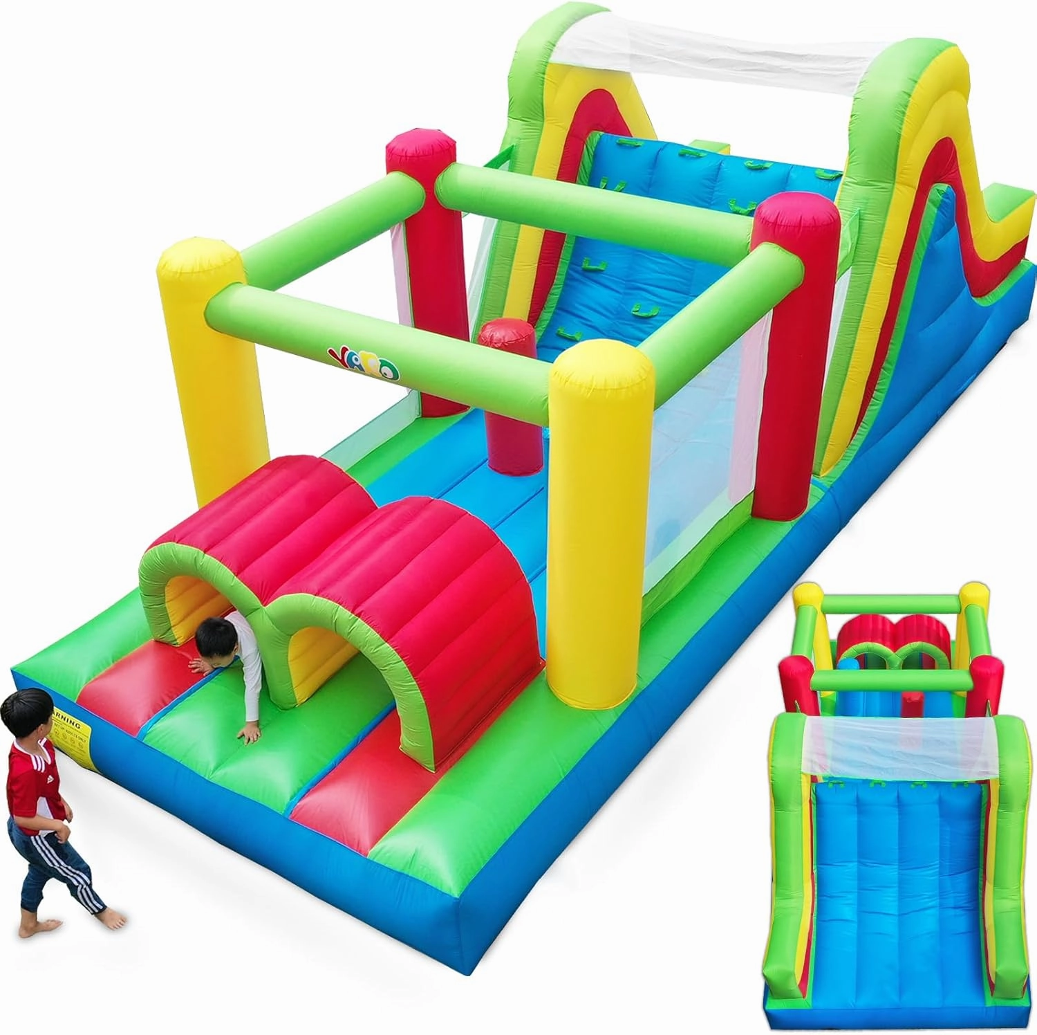 YARD Bounce House for Big Kids 5-12, 21.3'x9.2'x7.9' Inflatable Obstacle Course Bouncy Castle with Large Slide for Ages 3-6,8-12, Jump House with 950w Blower for Outdoor Party