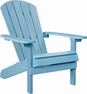 YEFU Adirondack Chair Weather Resistant: Outdoor Chair HIPS Plastic Adirondack Chairs - Patio Chairs with Wood Texture - Lawn Fire Pit Deck Porch Garden Chairs for Adults (Blue)