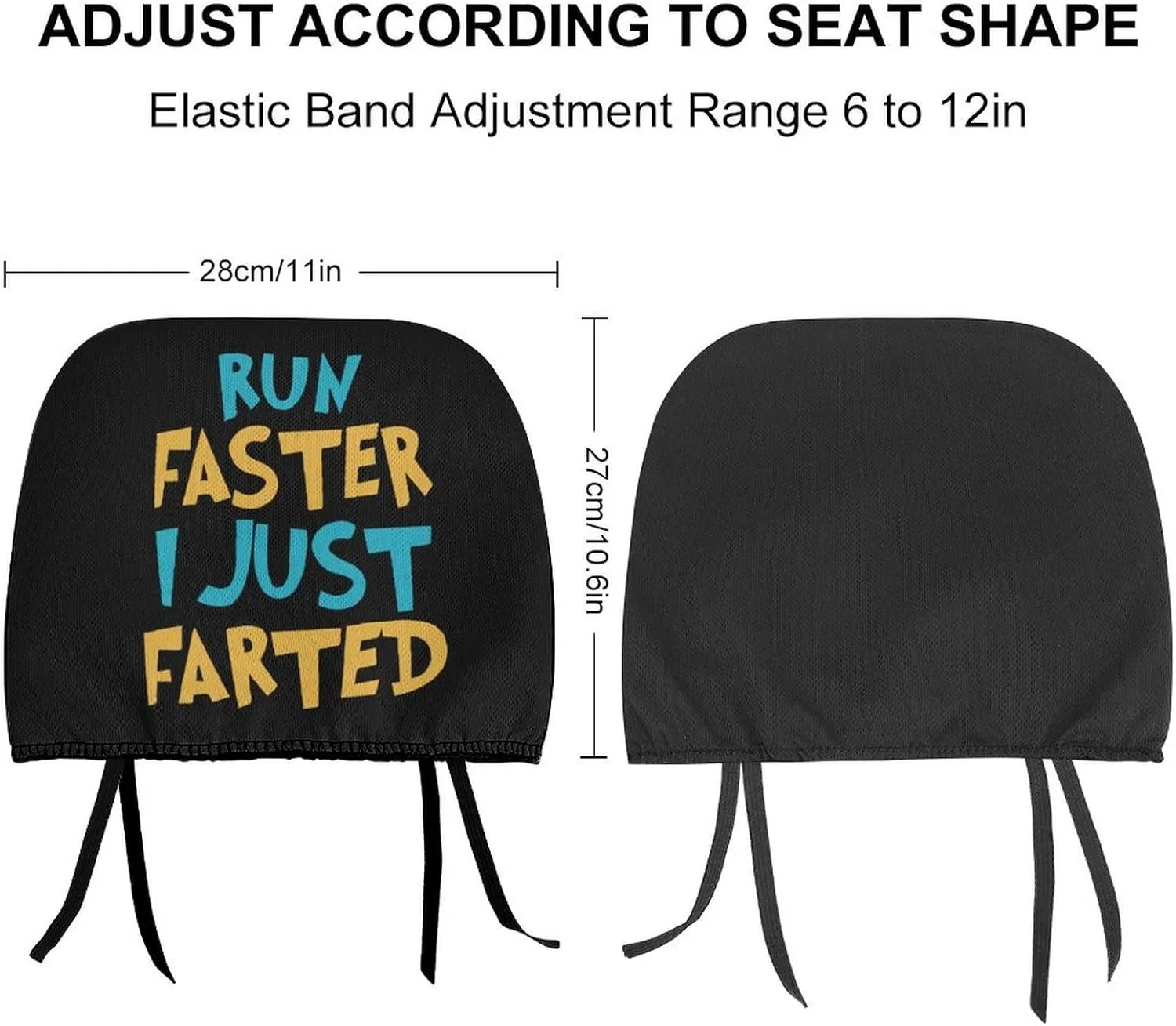 Yepp I Just Farted Soft Headrest Covers for Cars Universal Car Accessories Interior Decor for Men and Women