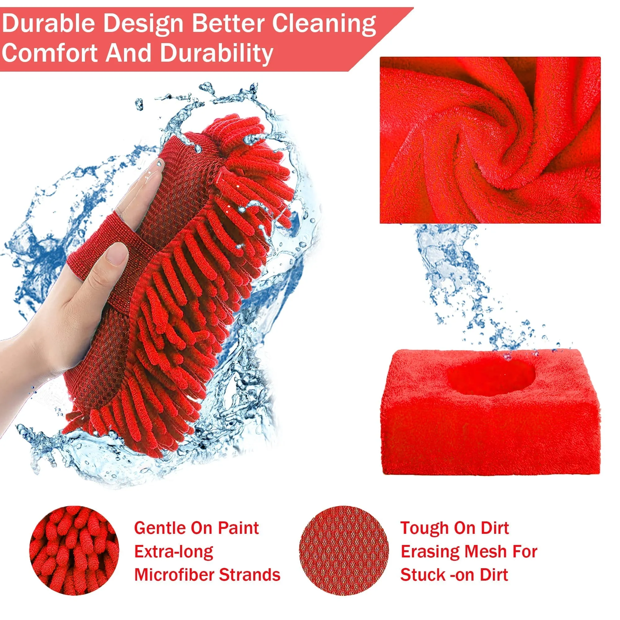 YILAIRIOU Car Wash Cleaning Kit with Foam Gun Sprayer Microfiber Sponge and Towels Tire Brush Collapsible Bucket Built for The Perfect Car Wash Kit, for Cleaning Car Gardens and Pets