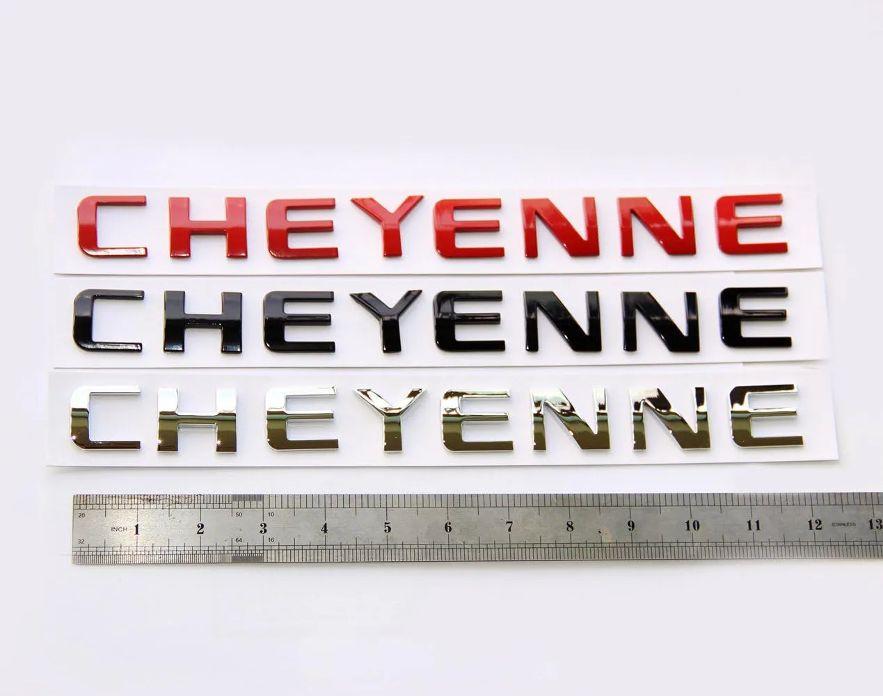 Yoaoo 1x OEM Chrome Cheyenne Nameplate Emblem Badge 3D Compatible with Silverado Shiny Glossy New