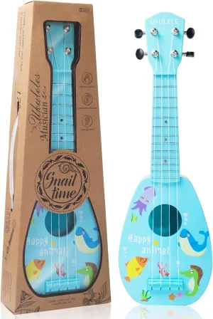 YOLOPLUS  17 Inch Kids Ukulele Guitar Toy 4 Strings Mini Children Musical Instruments Educational Learning Toy for Toddler Beginner Keep Tone Anti-Impact Can Play with Picks/Strap/Primary Tutorial