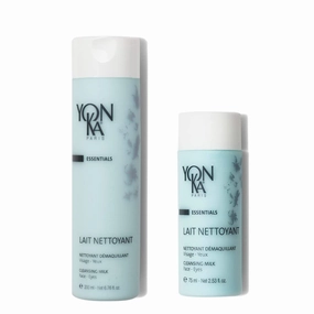 Yonka Cleansing Milk, Gentle Facial Cleanser & Makeup Remover (6.76 FL Oz) WIth Travel Size (2.5 Fl Oz), Luxury French Skincare Set, Paraben-Free