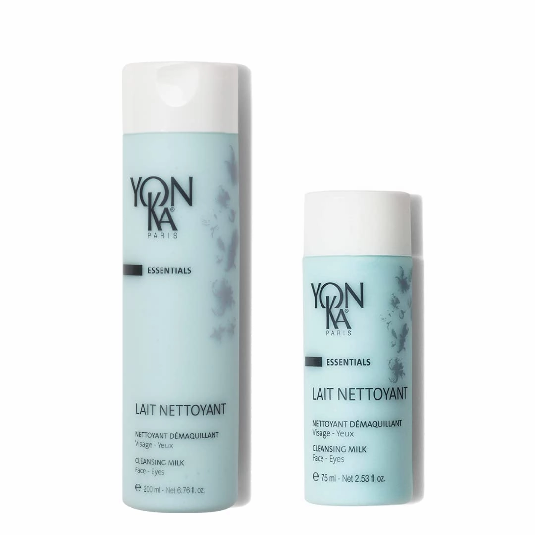 Yonka Cleansing Milk, Gentle Facial Cleanser & Makeup Remover (6.76 FL Oz) WIth Travel Size (2.5 Fl Oz), Luxury French Skincare Set, Paraben-Free
