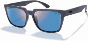 Zeal Optics Northwind Rectangular Sunglasses, Black Grain/Polarized Horizon Blue Lens, Medium