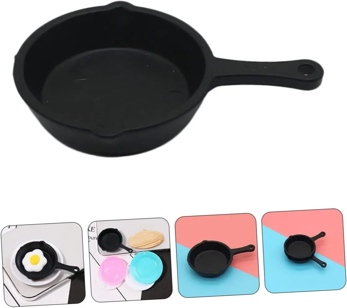 Zerodeko 40 Pcs Pan Pendant Mini House Adornment Dollhouse Cooking Pot Simulation Frying Pan Model Miniature Stovetop Cookware Kitchen Accessories Household Casserole Child Plastic Mini Pot