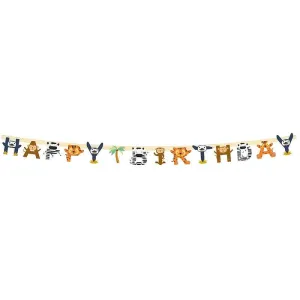 Zoo Animals "Happy Birthday" Die-Cut Paper Banner